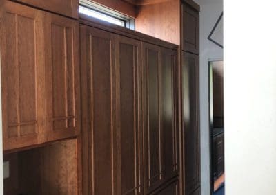 wooden cabinets